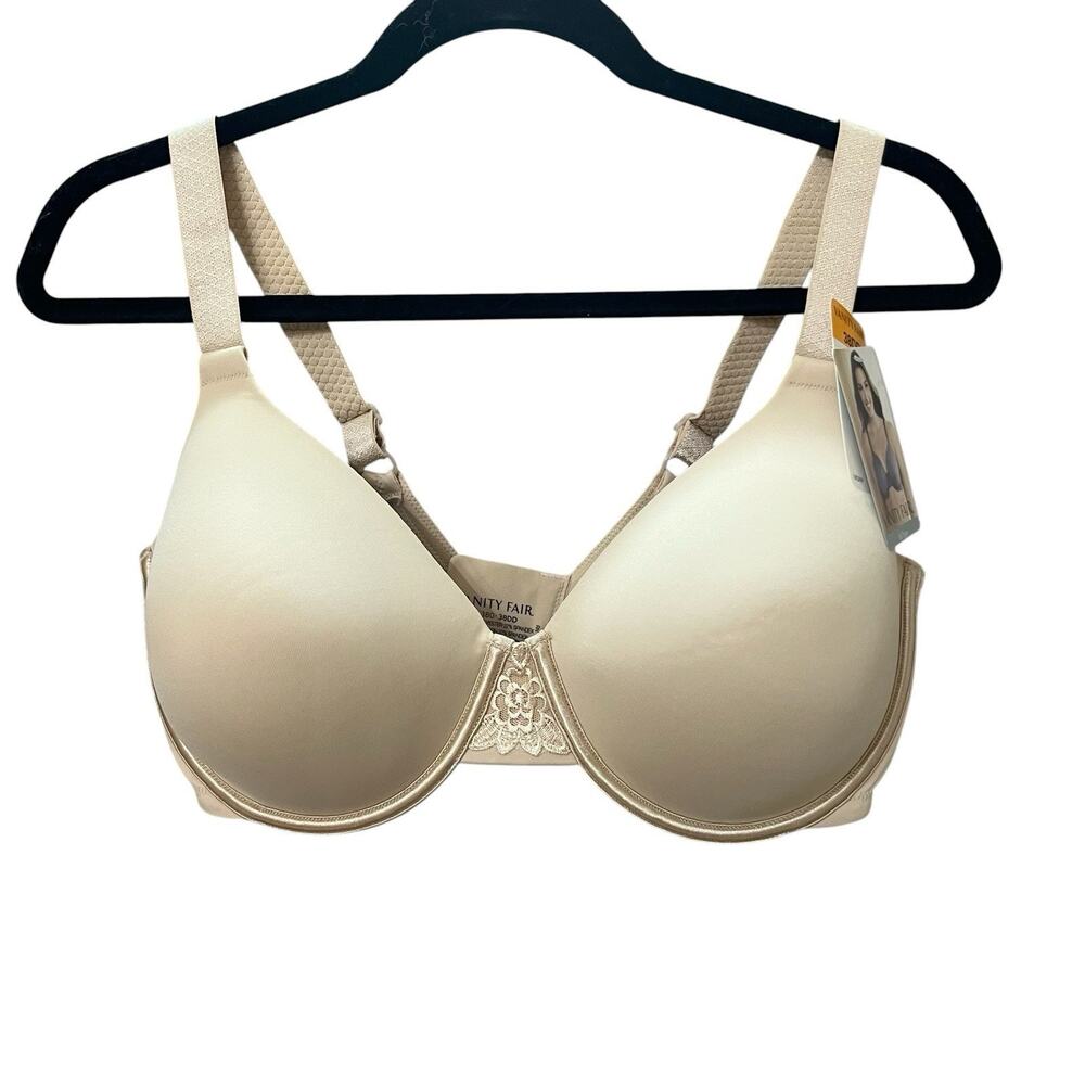 Vanity Fair Beauty Back Tshirt Bra 38DD Nude Underwired Molded Smoothing
